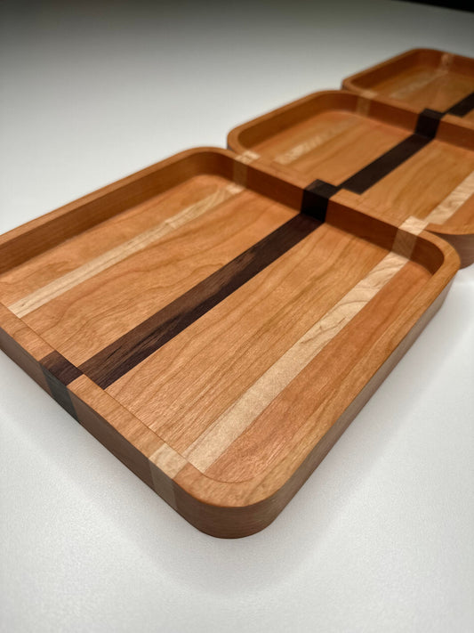 3 striped catch all tray / Deco Tray / edc tray